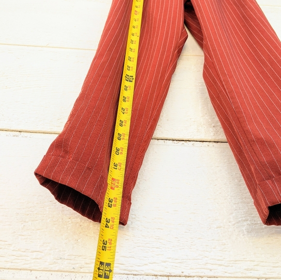 Burnt Orange Striped Flowy Pants - Picture 8 of 9